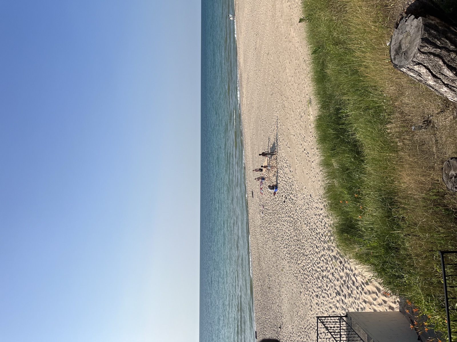 Lake Michigan shoreline on a clear afternoon